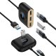 USB HUB Baseus Square USB-A uz 1x USB-A 3.2 Gen 1 / 3x USB 2.0 ar 1 m kabeli – melns