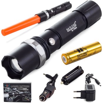 Bailong Tactical LED Flashlight CREE XM-L T6 with Zoom, Model T8626