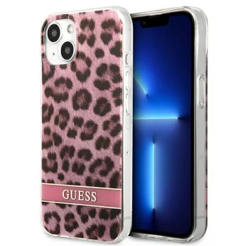 Apple iPhone 13 mini 5.4'' Guess Leopard Case Cover (GUHCP13SHSLEOP), Pink | Чехол Кейс Бампер...