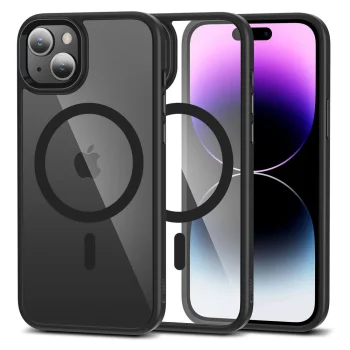 Tech-Protect iPhone 15 vāciņš MagMat MagSafe, caurspīdīgs melns