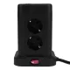 Huslog vertikālais pagarinātājs ar USB un USB-C, 8 ligzdas (HUS1004)