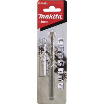 Сверло по бетону и камню Makita 8 x 110 мм, круглый хвостовик, E-06482