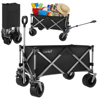 Складная садовая тележка Gardlov 150 л 200 кг пляжная тележка, черный