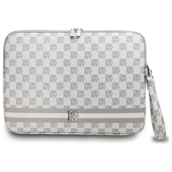 DKNY klēpjdatora maciņš 14" Checkered Pattern Printed Stripes, bēšs
