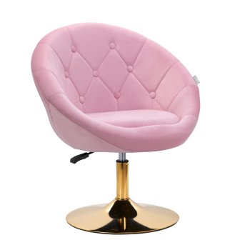 Ergonomic Velvet Swivel Chair 4Rico QS-BL12G, Pink