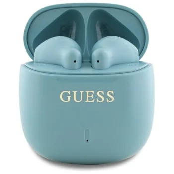 Guess TWS Bluetooth austiņas Printed Classic Logo, tirkīza