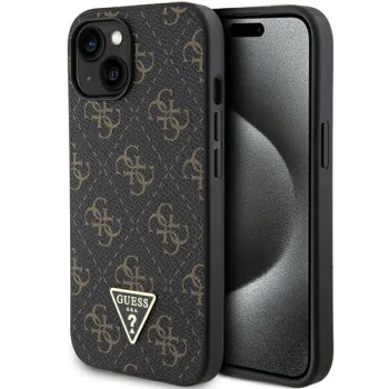 Guess 4G Triangle Metal Logo apvalks iPhone 15 Plus / 14 - melns | case for black