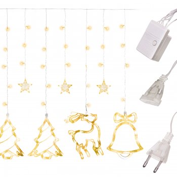 Ziemassvētku Virtene Lāstekas Zvaigznes Rotājumi 138 LED, 3m, Silti balta | Fairy Christmas Lights