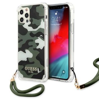 Apple iPhone 12 Pro Max 6.7'' Guess Camo Collection Case Cover (GUHCP12LKSARKA), Khaki | Чехол Кейс...