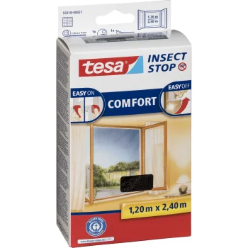 Москитная сетка на окно Tesa Insect Stop Comfort 1.2x2.4 м, черная (55918)