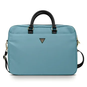 Сумка Guess для ноутбука 16" Nylon Triangle Logo, светло-голубая