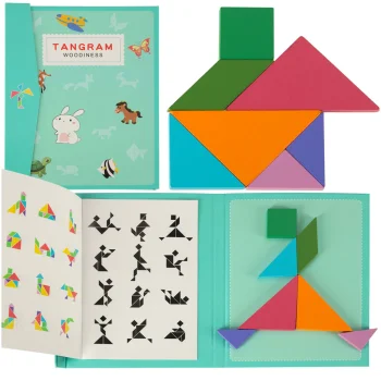 Magnetic book puzzle 3D Tangram blocks