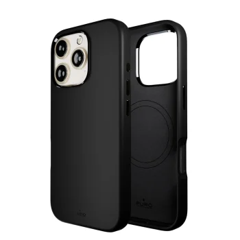 Puro Icon Mag Pro MagSafe Silicone Case for iPhone 16 Pro, Black