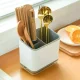 Сушилка для столовых приборов с 3 секциями, бело-черная