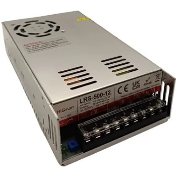 Barošanas bloks 12V, 40A, 500W ar dzesēšanas ventilatoru