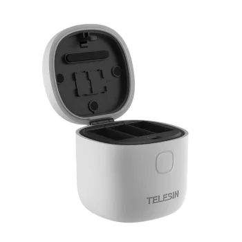 Telesin Allin Box lādētājs un karšu lasītājs GoPro Hero 12 / 11 / 10 / 9, pelēks