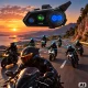 Y8X motocikla ķiveres interkoms ar Mesh līdz 8 lietotājiem, melns