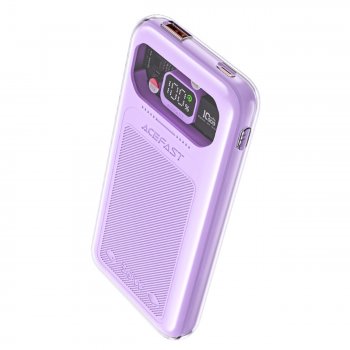Acefast Sparkling Series Power Bank with LCD Display 10000mAh, 30W, Purple