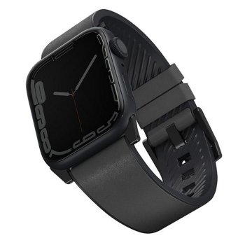 UNIQ pasek Straden Apple Watch Series 4/5/6/7/8/SE/SE2/Ultra 42/44/45mm. Leather Hybrid Strap grey/grey