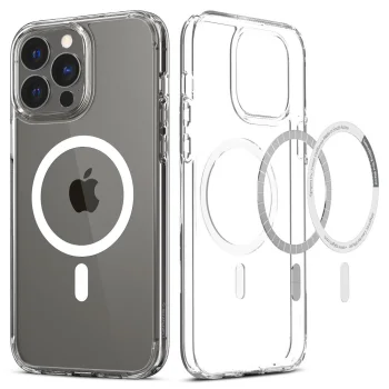 Spigen iPhone 13 Pro Max vāciņš Ultra Hybrid MagSafe, balts / caurspīdīgs