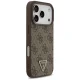 Чехол Guess Leather 4G Triangle Strass MagSafe для iPhone 18 Pro / 17 Pro, коричневый