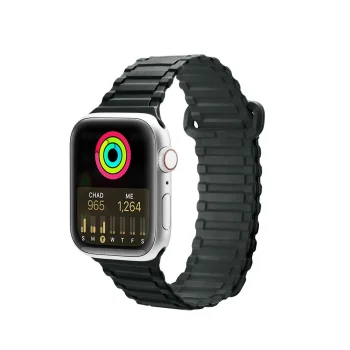 Dux Ducis Armor Strap silikona magnētiskā siksniņa Apple Watch 42/44/45/49 mm, zaļa