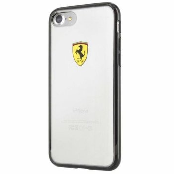 Чехол Ferrari для iPhone 7 / 8 / SE (2020/2022) Racing Shield, черный/прозрачный