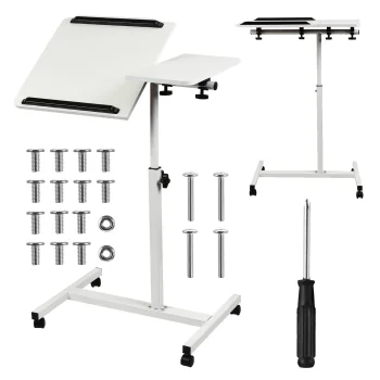 Maclean mobilais datorgalds MC-121 W, regulējams augstums, balts