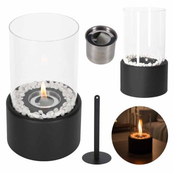 Freestanding Tabletop Smokeless Bio-Fireplace, Black