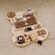 ECOTOYS Wooden Bear Busy Board for Toddlers Sensory Activity Panel 12 Elements