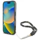 Guess iPhone 16 Case IML Glitter With Pearl Strap MagSafe, Black