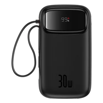 Baseus QPow 2 20000мАч 30Вт внешний аккумулятор с 2 встроенными USB-C...