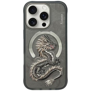 Nimmy iPhone 16 Pro Max vāciņš Dragon MagSafe, pelēks