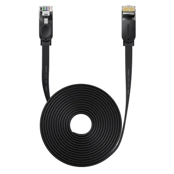 Baseus augsta ātruma sešu veidu RJ45 Gigabitu tīkla kabelis (plakans kabelis) 15m melns | High Speed Six Types Of...