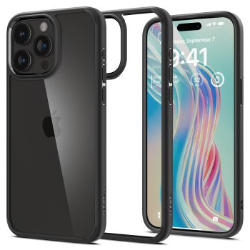 Spigen iPhone 15 Pro vāciņš Crystal Hybrid, melns