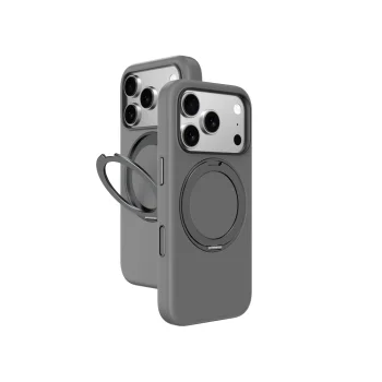 AmazingThing Cloudie vāciņš ar statīvu iPhone 17 Pro Max, pelēks