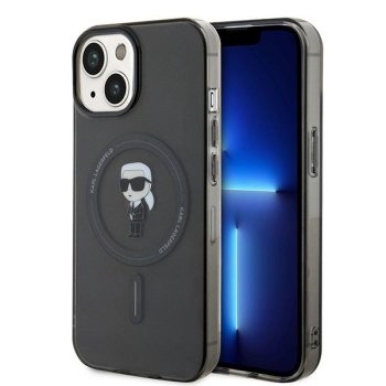 Karl Lagerfeld iPhone 15 vāciņš IML Ikonik MagSafe, melns