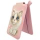 Nimmy New Big-Eye Cute Pets 2.0 Cat magnētiskais maciņš ar statīvu, Rozā