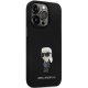Karl Lagerfeld iPhone 14 Pro Max Case Silicone Ikonik Metal Pin, Black