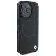 Чехол BMW для iPhone 16 Pro Max Sign Leather Half Textured MagSafe, черный