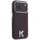 Чехол Karl Lagerfeld Grained Embossed Ring & Kameo Logo MagSafe для iPhone 18/17 Pro Max, бордовый