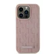 Чехол Karl Lagerfeld для iPhone 15 Pro Leather Monogram Metal Logo, розовый