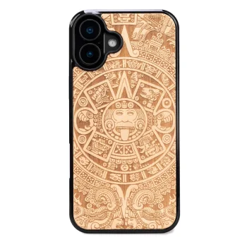 Bewood koka futrālis iPhone 16 Plus AZTEC CALENDAR ANIEGRE | Wooden Case for