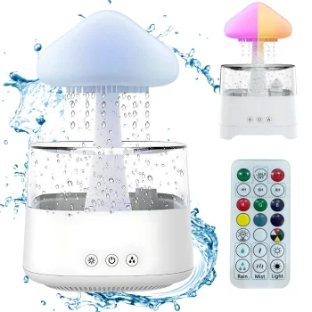 Gaisa mitrinātājs un aromadifuzors ar RGB LED lampu un pulti, USB