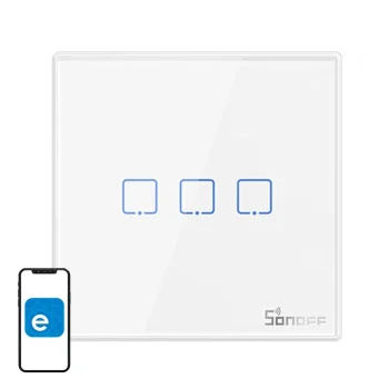 Sonoff T2EU3C-RF Smart Wireless Wall Switch 433MHz, 3-Channel, White