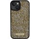 Apple iPhone 15 6.1\'\' Guess Rhinestone Metal Logo Case Cover, Yellow