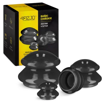 Силиконовые массажные банки 4Fizjo MED+, 4 шт., черные