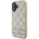 DKNY vāciņš iPhone 16 Checkered Mono Pattern & Printed Stripes, rozā