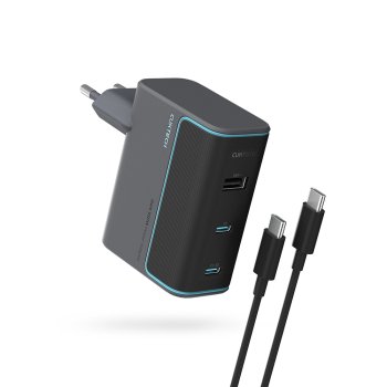 Cuktech CUKAD1003EUG GaN tīkla lādētājs 100W, 2x USB-C / 1x USB-A, pelēks