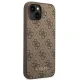 Apple iPhone 14 Plus 6,7\" Guess 4G Metal Gold Logo Case Cover (GUHCP14MG4GFBR), Brown | Чехол Кейс...